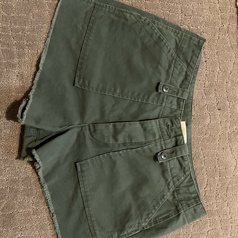 Forever 21 High Waist Army Green Utility Short